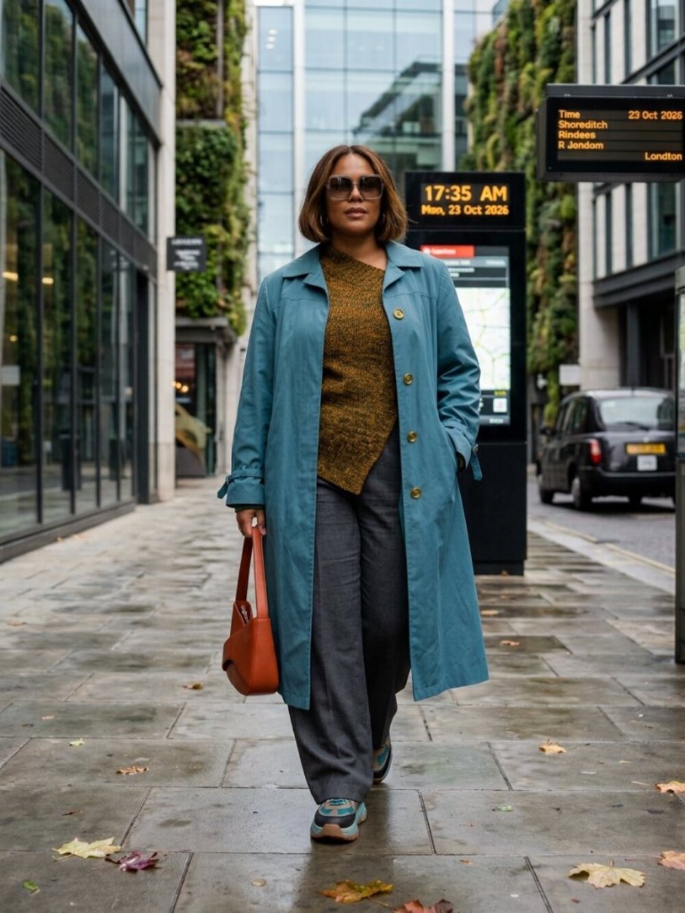 Vintage London Fog Maincoat Trench Coat Dusty Blue Midi Long 12